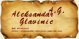 Aleksandar Glavinić vizit kartica